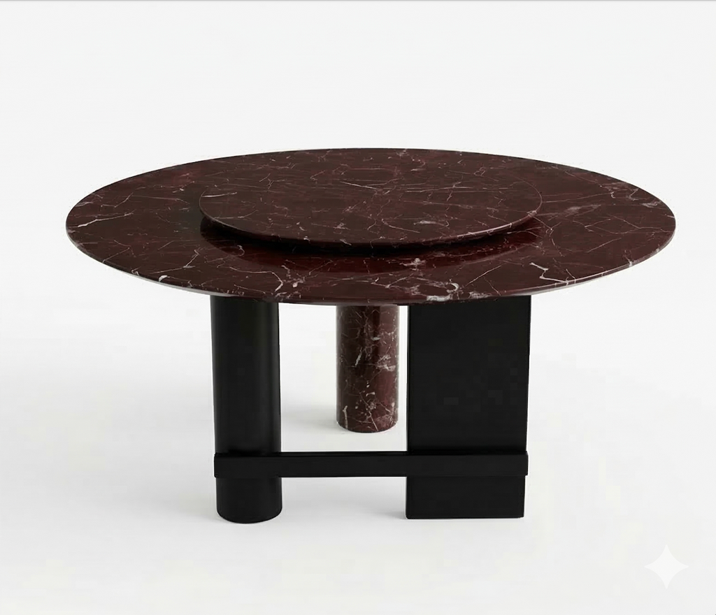 The Rosso Pivot Round Swivel Dining Table